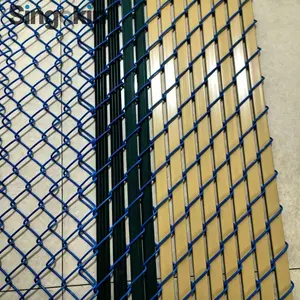 Pvc Coated Chain Link Wire Mesh Fence Stainless Steel Galvanized Iron Metal Diamond Garden Fence with Privacy slat