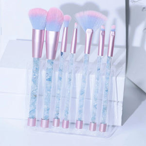 Pinceaux de maquillage en cristal de quartz rose, pierre précieuse améthyste, pinceau cosmétique - Product Image 6