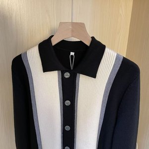 <span class=keywords><strong>Cardigan</strong></span> in Maglia Jacquard, Maglione Casual da Uomo <span class=keywords><strong>Slim</strong></span> <span class=keywords><strong>Fit</strong></span> a Maniche Lunghe Stile Hip Hop - Product Image 6