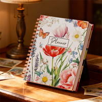 Organiseur hebdomadaire de fleurs personnalisé en format A4, carnet à spirales, agenda, planificateur, carnet personnalisé imprimé
