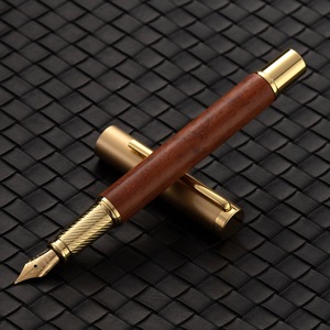 Regalo promocional de lujo madera latón caligrafía pluma estilográfica de alta calidad para hombres de negocios mujeres estudiantes fabricante - Product Image 4