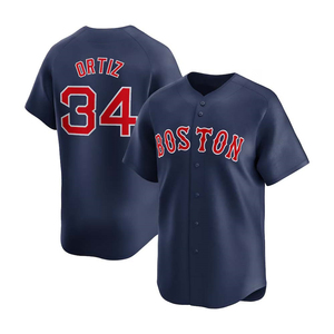 Bordado Personalizado al por Mayor de los <span class=keywords><strong>Boston</strong></span> <span class=keywords><strong>Red</strong></span> <span class=keywords><strong>Sox</strong></span> # 11 # 34 <span class=keywords><strong>Camiseta</strong></span> de béisbol de malla de poliéster unisex para adultos con estampado de logotipo frontal - Product Image 4