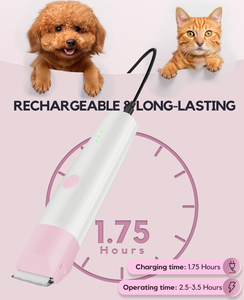 เครื่องตัดขนสัตว์เลี้ยงแบบมืออาชีพ 4-in-1 ชาร์จไฟได้ ปลอดภัยสำหรับสุนัขและแมว ไร้สาย เป็นมิตรกับสิ่งแวดล้อม ชุดอุปกรณ์กรูมมิ่งสำหรับใช้ในบ้าน - Product Image 3