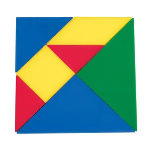彩色28件几何亚克力拼图数学机械手玩具亚克力儿童七巧板