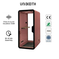Cabines acoustiques modernes UNIBOOTH pour l'intérieur et l'extérieur, hôtels, mobiles, durables, profilés en aluminium de précision, insonorisées, pour la confidentialité, cabine téléphonique acoustique