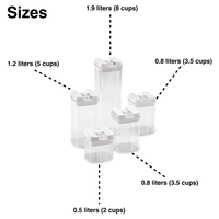 Ensemble de 7 contenants de stockage alimentaire hermétiques pour la cuisine et le garde-manger, en plastique transparent sans BPA, pour l'organisation