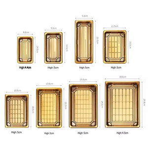 Altın suşi tepsisi Blister plastik gıda kabı paket servis tabağı tek kullanımlık lüks suşi tepsisi s ambalaj kapaklı kutu - Product Image 3