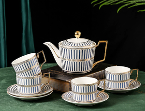 Assiettes à dîner et à dessert en porcelaine bleue de style britannique pour hôtels et entreprises - Product Image 3