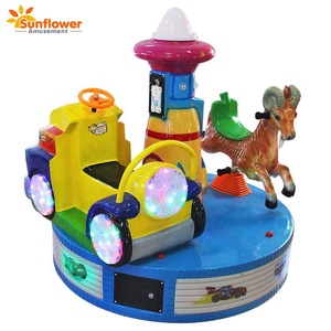 Nueva llegada pequeño carrusel de niños en moneda operado <span class=keywords><strong>juegos</strong></span> coche eléctrico y montar a caballo juego de girasol - Product Image 3