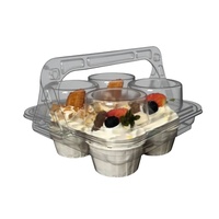 ECODE Contenants en plastique transparents jetables en PET de qualité alimentaire pour cupcakes à emporter avec 12 séparateurs non articulés