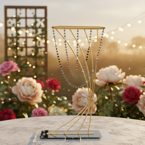 Décorations de table de mariage K55, arche dorée de 90 cm, décoration de mariage, accessoires pour dîner aux chandelles, support de fleurs en métal pour mariage - Product Image 6