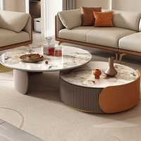 Ensemble table basse et meuble TV en ardoise minimaliste moderne Mobilier luxueux et durable pour petits appartements Style panneau de bois