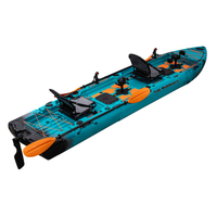 Kayak Modular a Pedales Último Modelo 2025 con Aletas Desmontables Gran Almacenamiento de Pesca Capacidad para 2 Personas para Motor de Surf Kayak de 2 Piezas