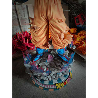 Statue Goku Ultra Instinct sur mesure grandeur nature 1:1 avec base LED énergétique, figurine anime de collection décorative