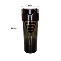 Nouvelle bouteille de mélange en plastique non toxique de 500 ml, gobelets durables avec couvercle, bouteille de sport pour protéines avec boîte à pilules