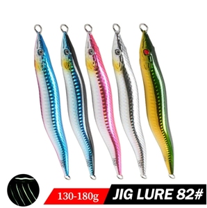 OEM UV luminoso 130g 160g plomo pesca <span class=keywords><strong>Jigging</strong></span> señuelo de fundición larga rápido hundimiento Vertical Metal Jigs para atún Río y Lago posición - Product Image 2