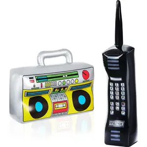 מתנפחים רדיו boombox מתנפחים טלפון נייד אביזרים עבור 80 שנות ה-90 קישוטי מסיבה קישוטי נושא היפ הופ ימי הולדת אספקה