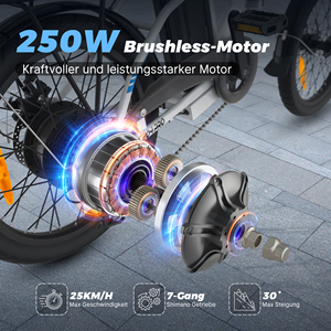 จักรยานไฟฟ้าพับได้ VARUN C20-1pro ขนาด 20 นิ้ว 250W 48V7.8Ah ระบบช่วยปั่น 3 ระดับ IP65 ดิสก์เบรก รับน้ำหนักได้ 150 กก. น้ำหนักตัวจักรยาน 25.8 กก. สำหรับขายส่งในยุโรป เหมาะสำหรับการเดินทางช้อปปิ้ง - Product Image 4