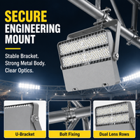 Projecteur LED de stade 100W IP66 AC85-265V 18000lm à deux modules pour terrains de sport extérieurs