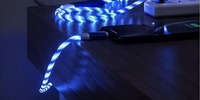 Cable de Carga 3 en 1 con Luz LED USB Tipo-C, Conectores de Aleación de Aluminio para Android, para Xperia