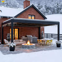Pergola bioclimatique motorisée avec toit à lames en aluminium 6063-T5, imperméable, gazebo extérieur avec éclairage LED