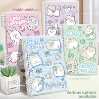 Cuaderno de Anillas con Cubierta de PP de Hojas Sueltas, Estilo Instagram, con Diseño de Dibujos Animados, 60 Hojas Desmontables con Cuadrícula, Ideal para Regalo