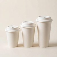 Gobelet à boisson froide en pulpe de canne à sucre de 16 oz (480 ml), gobelet jetable sans plastique avec bord de 90 mm pour bubble tea, milk tea, jus de fruits