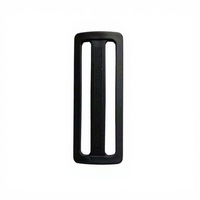 Boucle coulissante professionnelle en plastique noir robuste à trois barres réglable antidérapante pour sangles de sac à dos et bagages