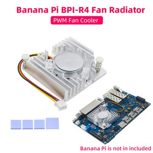 Ventilador Banana <span class=keywords><strong>Pi</strong></span> de aleación de aluminio para radiador, aletas de aleación de aluminio, disipador de calor, ventilador de refrigeración PWN, enfriador pasivo activo para BPI-R4 - Product Image 2