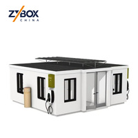 Casa Contenedor Expandible ZYBOX de 40 pies, con Energía Solar, Fuera de la Red, Cargador para Vehículos Eléctricos, Almacenamiento de Baterías, Agua Caliente, ADU, Casa Prefabricada Inteligente