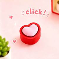 Porte-clés Cœur Rouge Imprimé en 3D, Jouet Anti-Stress à Pression, Porte-clés Créatif avec Bouton