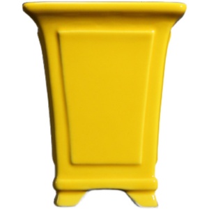 Maceta de cerámica para bonsái, cuadrada, con esmalte amarillo, estilo clásico chino, para plantas de interior. - Product Image 2