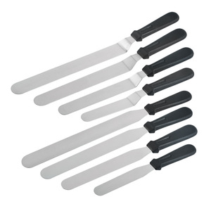 Factory wholesale plastic handle 4/6/8/10 inch spatulas, butter knives, cake and cream scrapers, straight handles and curved - Product Image 3