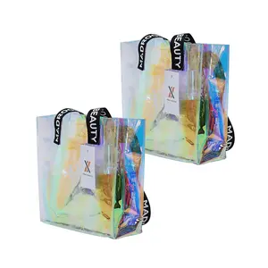 사용자 정의 여성 투명 토트 백 방수 PVC 투명 젤리 백 쇼퍼 패션 어깨 쇼핑 비닐 가방