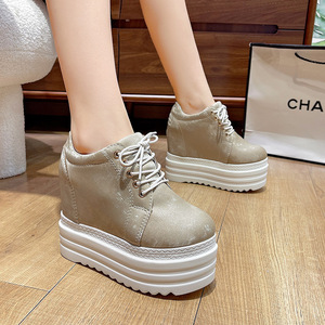 Nouvelle Collection Automne – Ballerines compensées à lacets pour femme, semelle épaisse, plateforme tendance, grandes tailles, chaussures basses à la cheville - Product Image 1