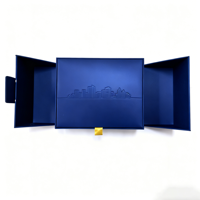 Exquisita y Elegante Caja de Cartón Reciclado de Lujo con Doble Puerta y Relieve UV, Personalizable, con Cierre Magnético, para Regalos Sorpresa Premium