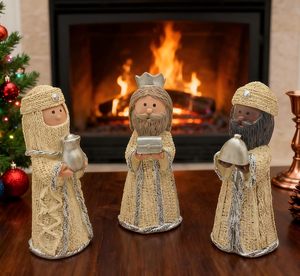 <strong>Nativity</strong> <strong>Scene</strong> <strong>Set</strong> 9-Piece Holy Family Figurine with Woolen Clothes Hand Painted Mini Decorative Religious Christmas Figurines - Product Image 6