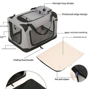 กรงสัตว์เลี้ยงพับได้แบบพกพาได้4ประตูโครงเหล็กแข็งแรงลายสัตว์กรงสำหรับสุนัขแมวสุนัข - Product Image 2