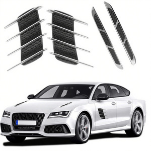 Autocollants décoratifs de sortie d'air latérale de requin pour voiture Bandes décoratives de capot Sortie d'air artificielle Modifications personnalisées de voiture - Product Image 1