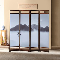 Cloison pliante de bureau d'hôtel moderne Nouveau séparateur mural à 4 panneaux Design traditionnel chinois pliable réglable Salon
