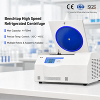 Centrifugeuse de laboratoire de paillasse, centrifugeuse de sang, 4000 tr/min, haute vitesse, réfrigérée, 4x750 ml avec écran LCD