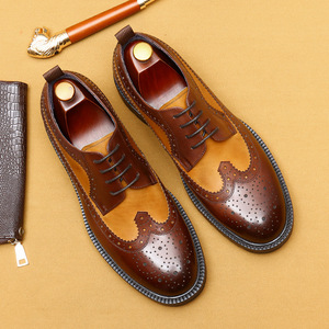 S0067Y Zapatos de hombre transfronterizos Cuero Brock tallado británico Formato de negocios al por mayor Cuero de vaca real Casual - Product Image 2