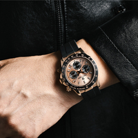 Relojes Pagani Design 1664 100M Resistentes al Agua con Cristal de Zafiro, Relojes de Cuarzo para Hombre con Cronógrafo de Moda, Relojes de Pulsera de Cuarzo VK63