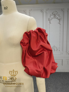 Vestido de reina de alta calidad <span class=keywords><strong>rojo</strong></span> corto desmontable mangas de burbuja accesorios superiores para vestidos de novia incluyendo cinturones - Product Image 6