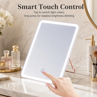 Nouveau design de miroir LED miroir de courtoisie portable miroir de maquillage rechargeable avec lumières
