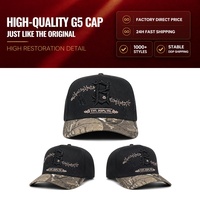 Casquettes de baseball 5 panneaux en daim à visière incurvée, 100% neuves, qualité originale, avec broderie El Mago, par le fabricant de casquettes LOSI SOULS