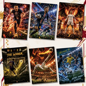 Quadro Decorativo con Cornice in Carta Pokémon in Inseguimento di Pallone d'Oro per Ronaldo Anime Pikachu Calcio <span class=keywords><strong>Gioco</strong></span> da Tavolo - Product Image 2