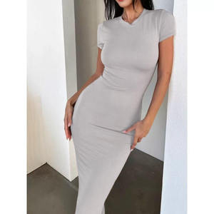 Vestido largo informal de color liso para mujer |   Agente de Compras 1688, Baja Comisión, Envío DDP, Compradores Globales, Fuente de Productos en 1688.com - Product Image 1