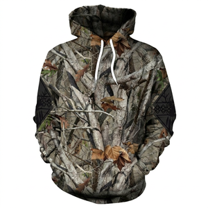 Sweat à capuche camouflage pour homme avec motif cerf, vêtement d'extérieur chaud en tissu polyester - Product Image 4