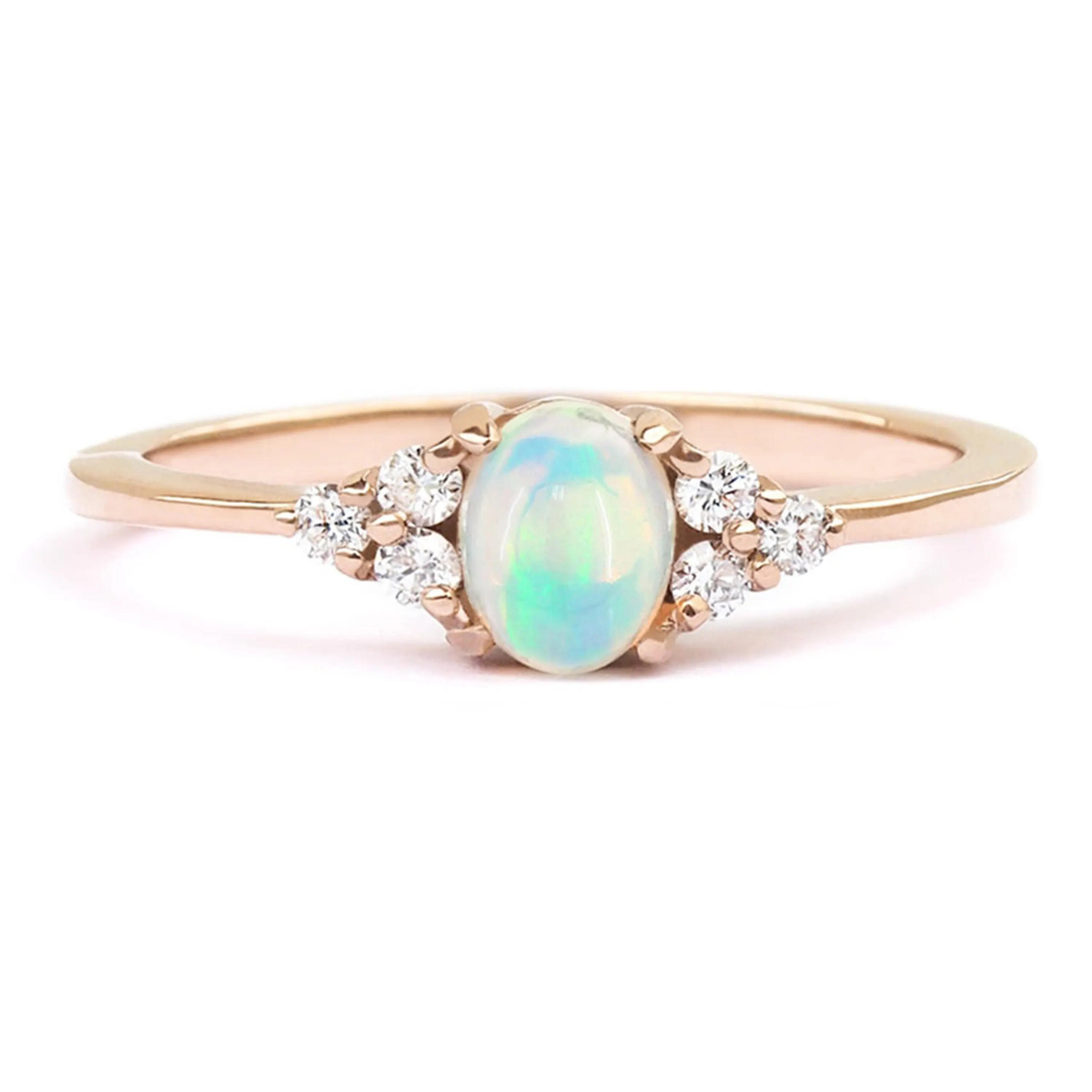 Cincin Batu Permata Opal Alami Warna Retina Vintage Populer 925 Perhiasan Perak Murni